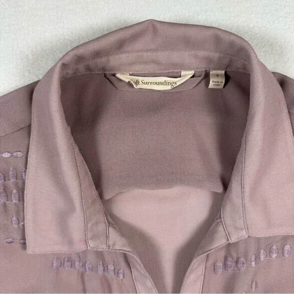 Soft Surroundings Georgette Maxi Dress Mauve Women’s Size Small Embroidered - Picture 3 of 12